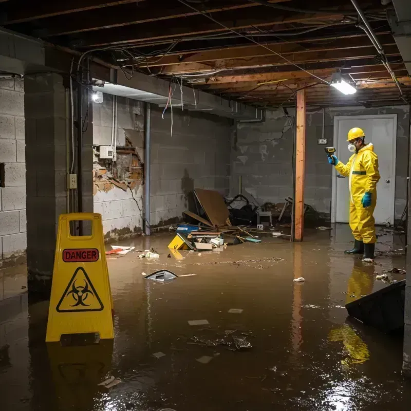 Flooded Basement Electrical Hazard in Rushville, IL Property